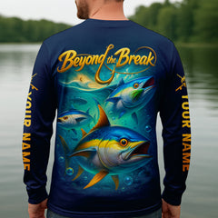 Maxcorners Beyond The Break Funny Fishing Shirt, Fishing UPF Shirts, Gift For Fisherman, Men's Fishing Shirt