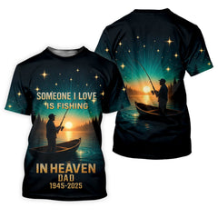 Maxcorners Fishing In Heaven Custom Memorial Shirt, SPF Shirt For Men, Presents For Fishermen, Bass Fishing