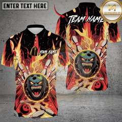 Maxcorners Monster Ball Bowling Personalized Name 3D Unisex Shirt