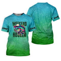 Maxcorners Weekend Hooker Green Fishing Shirt, SPF Shirt For Men, Long Sleeve Sun Shirt, Gift For Fisherman