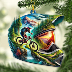 Maxcorners Custom Name Mountain Bike Ornament, Mountain Bike Lover Christmas Gift 2D Flat LM2111