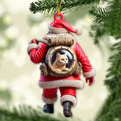 Maxcorners Custom Name Santa and Pet Ornament, Pet Lover Christmas Gift 2D Flat LM2111