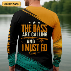 Maxcorners The Bass Are Calling And I Must Go SPF Shirt For Men, Gift For Fisherman, Largemouth Bass Fishing