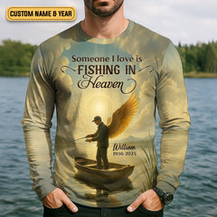 Maxcorners Fishing In Heaven Fishing UPF Shirts, Fishing Memorial Presents For Fishermen, Fishing Shirts For Men