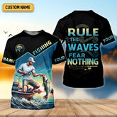 Maxcorners Fishing Shirts, Rule The Waves Fear Nothing, SPF Long Sleeve Shirts, Fishing Shirts For Men