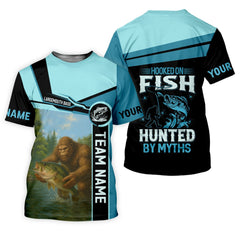 Maxcorners Hooked On Fish, Largemouth Bass Fishing, Funny Fishing Shirt, UV Protection Clothing, Mens Casual Shirts