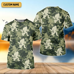 Maxcorners Bigfoot Camo Fishing SPF Shirts, Bassquatch Fishing Shirts, Fishing Shirts For Men, Funny Fisherman Gift