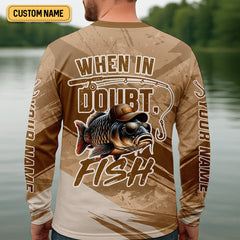 Maxcorners When In Doubt Fish Funny Fishing Shirt, SPF Shirt For Men, Gift For Fisherman, Largemouth Bass Fishing