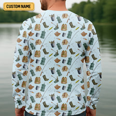 Maxcorners Fishing Tools Custom Fishing Shirt, Performance Fishing Shirts, SPF Shirt For Men, Fishing Gifts For Men