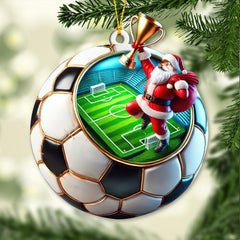 Maxcorners Custom Name Soccer Santa Ornament, Christmas Soccer Gift 2D Flat LM2111