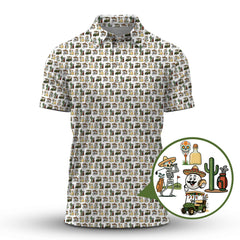Maxcorners Pattern Golf Shirt, Mexican Golf Shirt For Golfer, Funny Golf Shirt For Men