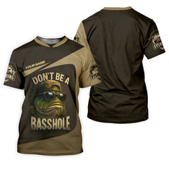 Maxcorners Don't Be A Basshole Men's Fishing Shirt, Mahi Fishing Shirt, UPF Fishing Shirt