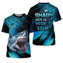 Maxcorners Shark Fishing UPF Shirts, Shark Mode On Born To Hunt, Funny Fishing Shirt, Gift For Fisherman