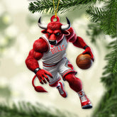 Maxcorners Custom Name Basketball Bulls Team Ornament, Basketball Team Christmas Gift 2D Flat LM2211