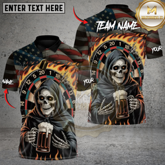 Maxcorners Darts Beer & Bones Personalized Name 3D Unisex Shirt