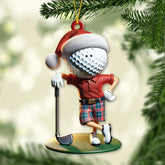 Maxcorners Custom Name Golf Santa Ornament, Golf Lover Christmas Gift 2D Flat LM2211
