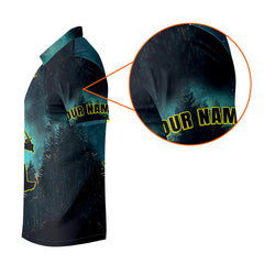 Maxcorners Gone Squatchin And Catching Night Forest Performance Fishing Shirts, SPF Shirt For Men, Gift For Fisherman