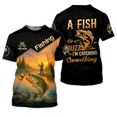 Maxcorners A Fish Or A Buzz I'm Catching Something, Funny Fishing Shirt, SPF Shirt For Men, Gift For Fisherman