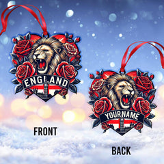 Maxcorners Custom Name England Ornament, Christmas Gift for England Lover 2D Flat LM2211