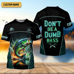 Maxcorners Don't Be A Dumb Bass SPF Shirt For Men, Funny Fishing Shirt, Fishing Shirts For Men, Bass Fishing