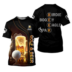 Maxcorners Golf And Beer Custom Men's Golf Polo Shirt, Funny Golf Shirt, Gift For Golfers