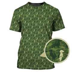 Maxcorners Dog Pattern Golf Shirt, Dachshund Golf Shirt For Golfer, Funny Camo Golf Shirt, Crazy Golf Shirt For Men