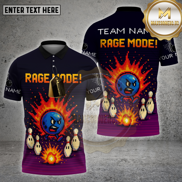 Maxcorners Rage Mode Bowling Explosion Personalized Name, Team Name 3D Shirt