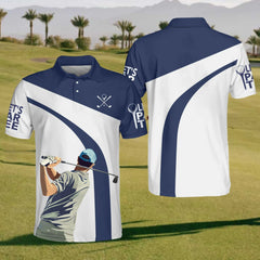 Maxcorners Usa Golfer Mens Golf Polo Shirt, Mens Golf Gift, Mens Golf Shirt