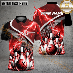 Maxcorners Thunder Breaker Bowling Jersey Multicolor Options Personalized Name, Team Name 3D Shirt
