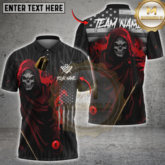 Maxcorners Billiard Skull Multicolor Customized Name, Team Name 3D Shirt
