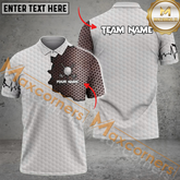 Maxcorners Golf Ball Skin Pattern Multicolor Option Customized Name, Team Name 3D Polo Shirt