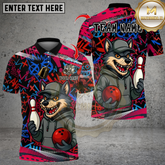 Maxcorners Hoodie Wolf With Bowling Multicolor Customized Name, Team Name 3D Shirts