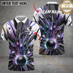 Maxcorners Bowling Magic Bottle Personalized Name Men And Women 3D Polo Shirt Custom Bowling Team Jersey (4 Colors)