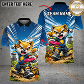 Maxcorners Shiba Inu Disc Golf Action Polo Personalized Name, Team Name 3D Shirt (4 Colors)