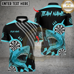 Maxcorners Darts Funny Shark Dartboard Design Multicolor Customized Name, Team Name 3D Shirts