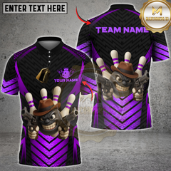 Maxcorners Gangster Bowling Multicolor Customized Name, Team Name 3D Shirts