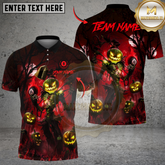 Maxcorners Billiards Ball 8 Halloween Pumpkin Head Haunt Night Personalized Name, Team Name Unisex Shirt (4 Colors)