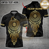 Maxcorners Darts Sport Aztec Gold Target Mandala Multicolor Customized Name, Team Name 3D Shirts