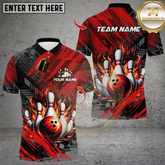 Maxcorners Bowling Flame Pins Multioptions Personalized Name, Team Name Unisex 3D Shirts