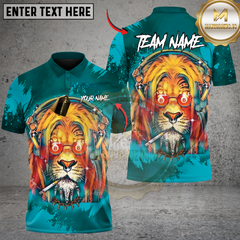 Maxcorners Billiards Cosmic DJ Lion Custom Name, Team Name 3D Shirt