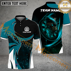 Maxcorners Darts Lightning Panther Mutilcolor Options Personalized Name, Team Name 3D Polo Shirt