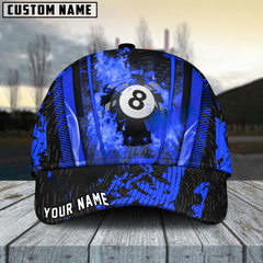 Maxcorners Billiard Ball 8 Abstracts Grunge Texture Personalized Name 3D Cap (6 Colors)
