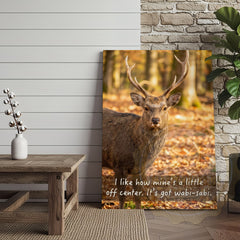 Maxcorners Deer Canvas Wabi Sabi Autumn Forest Scene Canvas Wall Art