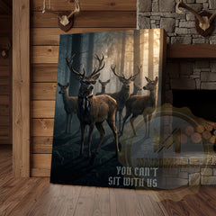 Maxcorners Deer Canvas You Can't Sit With Us Herd Canvas Wall Art