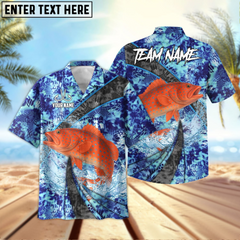 Maxcorners Coral Fishing Wave Rider Personalized Name, Team Name 3D Hawaiian Shirt