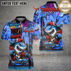 Maxcorners Billiard Shark Graffiti Shut Up And Shoot Multicolor Customized Name, Team Name 3D Shirt