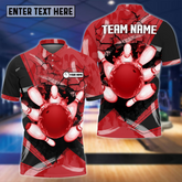 Maxcorners Bowling Broken Pins Multicolor Option Customized Name 3D Shirt
