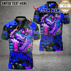 Maxcorners Bowling Beer Shark Multicolor Customized Name, Team Name 3D Shirts
