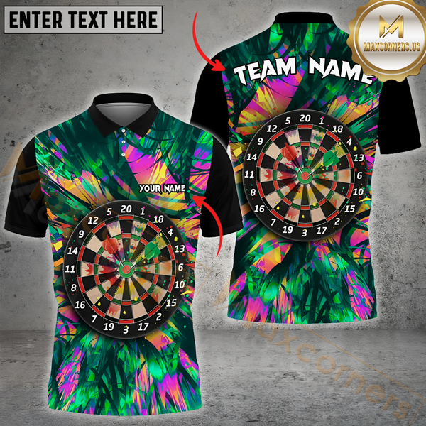 Maxcorners Darts Colorful Lightning Multicolor Options Personalized Name, Team Name 3D Shirt
