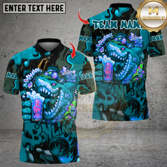 Maxcorners Bowling Beer Shark Multicolor Customized Name, Team Name 3D Shirts